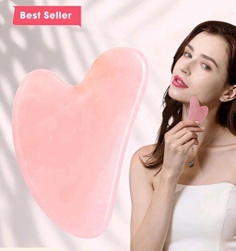 1 pieza Rosa Gua Sha de Cuarzo