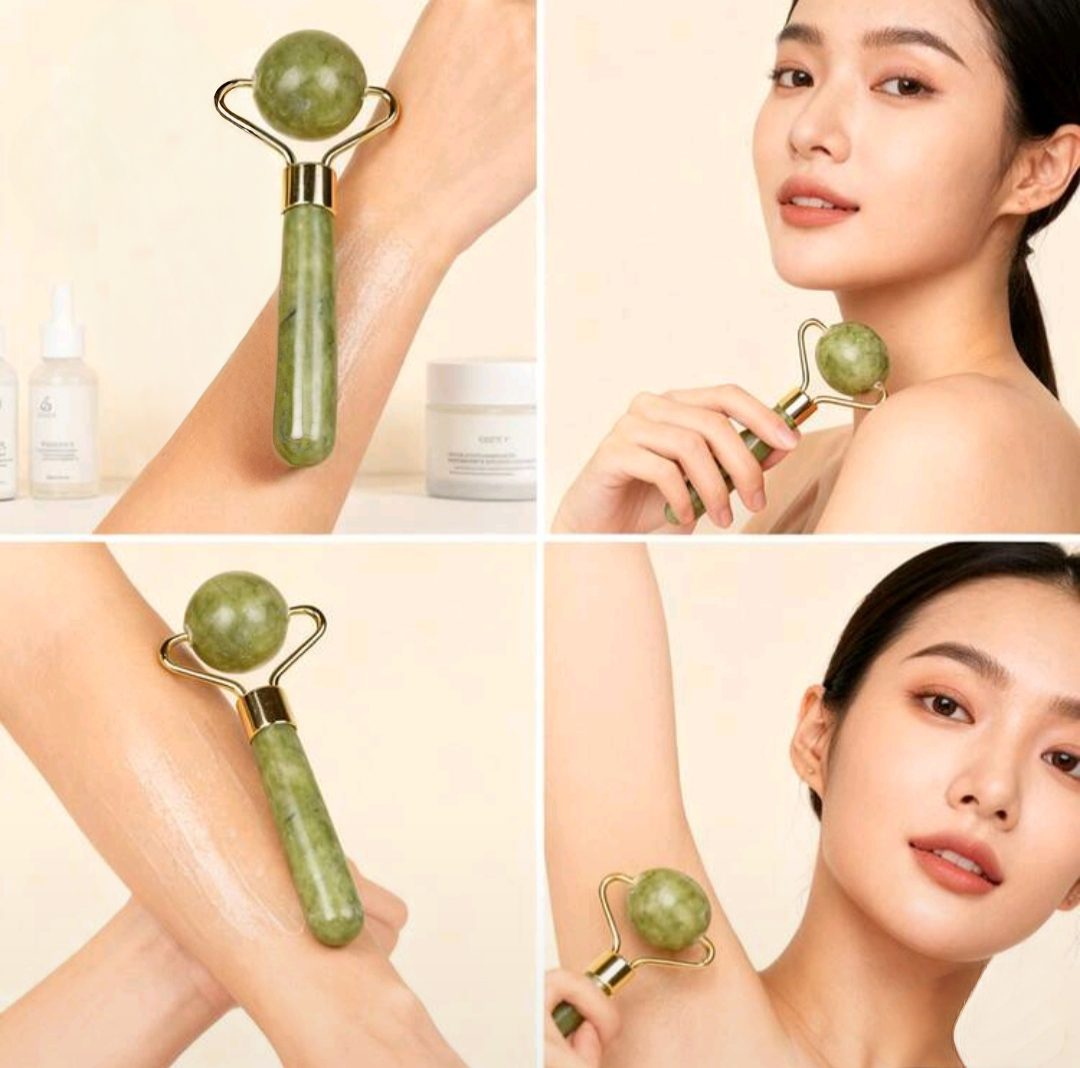 Rodillo facial de piedra natural para aplicar serum y aceite facial