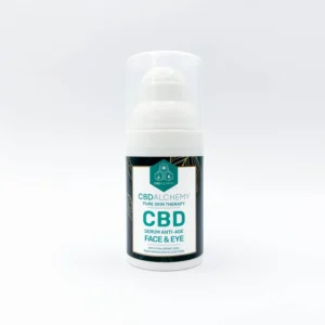 Envase de sérum facial con CBD CBDAlchemy.