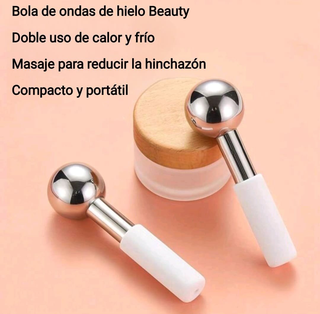 Masajeador facial frío de acero inoxidable para rutina de skincare